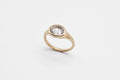 Oval signet ring - 9k gold with rutilated quartz