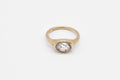Oval signet ring - 9k gold with rutilated quartz