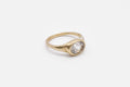 Oval signet ring - 9k gold with rutilated quartz