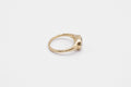Oval signet ring - 9k gold with rutilated quartz