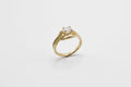 Moonstone deco ring - 14k gold