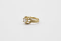 Moonstone deco ring - 14k gold