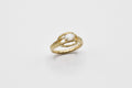 Moonstone deco ring - 14k gold