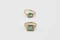 Geometric Emerald Signet Ring #3 - 10k gold