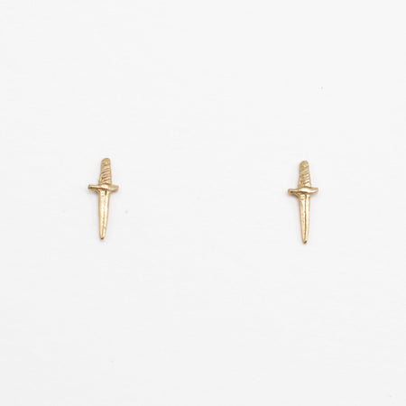 Dagger Stud Earrings - Gold