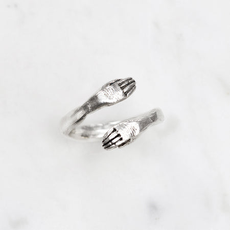 Protective hand ring - silver