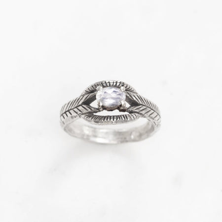 Moonstone deco ring - silver