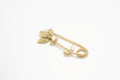 Flower Stem Safety Pin - Brass