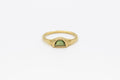 Sunup Signet Ring - 14k gold with green sapphire - Ready to ship
