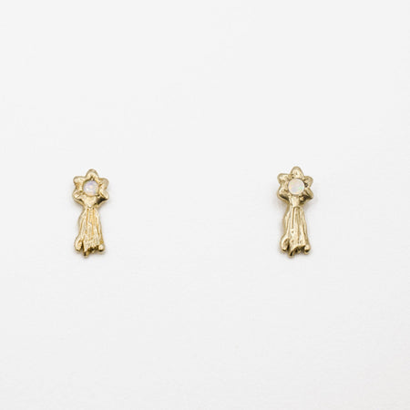 Shooting Star Studs - Gold with opal