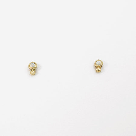 Orbit Studs - Gold with Opal