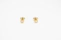 Hex Studs - 14k Gold with Diamonds