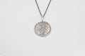 Saint Jude medallion necklace - silver