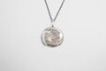 Saint Jude medallion necklace - silver