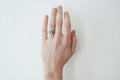Moonstone deco ring - 14k gold