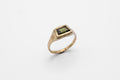 Geometric Sapphire Signet Ring #1 - 9k gold - Ready to Ship