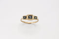 Path Ring - Rectangular version - 14k Gold with sapphires - Second