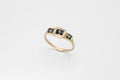 Path Ring - Rectangular version - 14k Gold with sapphires - Second