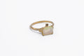 Julian ring - 10k gold with opal and salt and pepper diamond - Ready to Ship