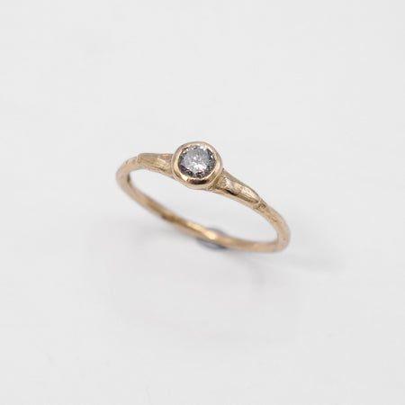 Eos Ring - 9k Gold With Salt & Pepper diamond - READY TO SHIP