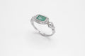 Ore ring - silver with emerald - READY TO SHIP