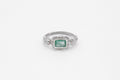 Ore ring - silver with emerald - READY TO SHIP