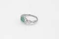 Ore ring - silver with emerald - READY TO SHIP