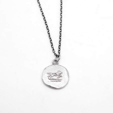 Dog talisman necklace - silver