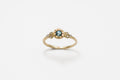 Bower Ring - gold with Teal Sapphire & Diamonds