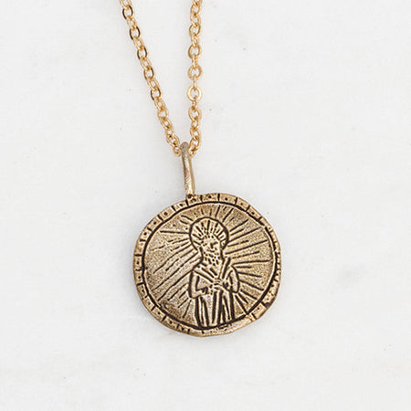 Saint Jude medallion necklace - gold