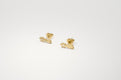 Shooting Star Studs - Gold with diamonds