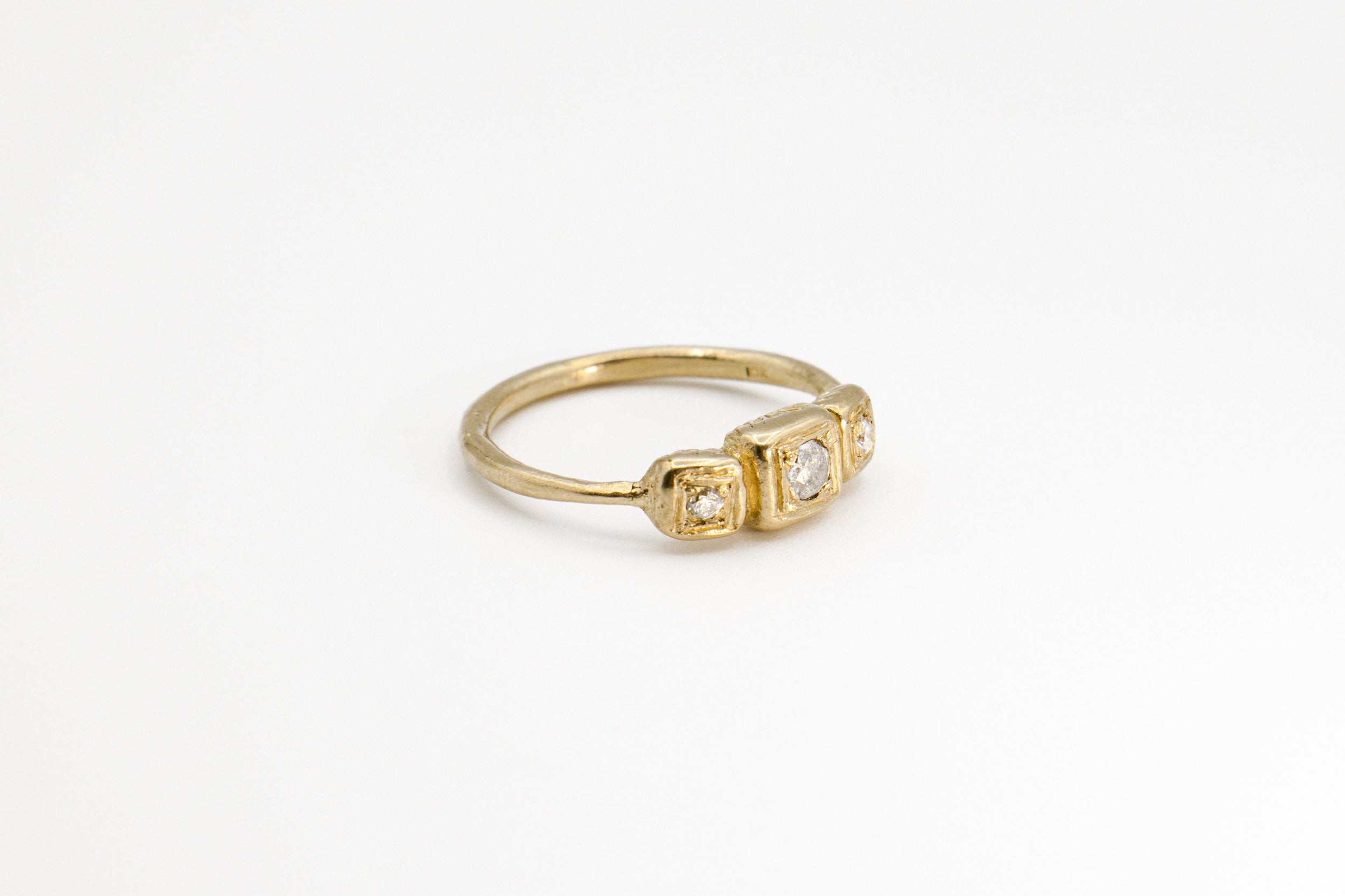 Path Ring - 10k gold with salt & pepper diamonds - Ready to ship – Kaye ...