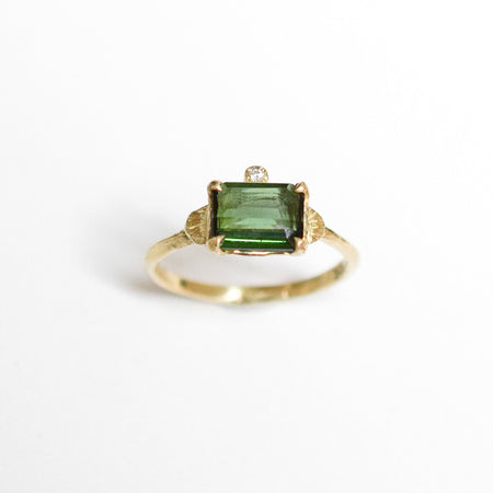 Julian ring - 9k gold with tourmaline and diamond