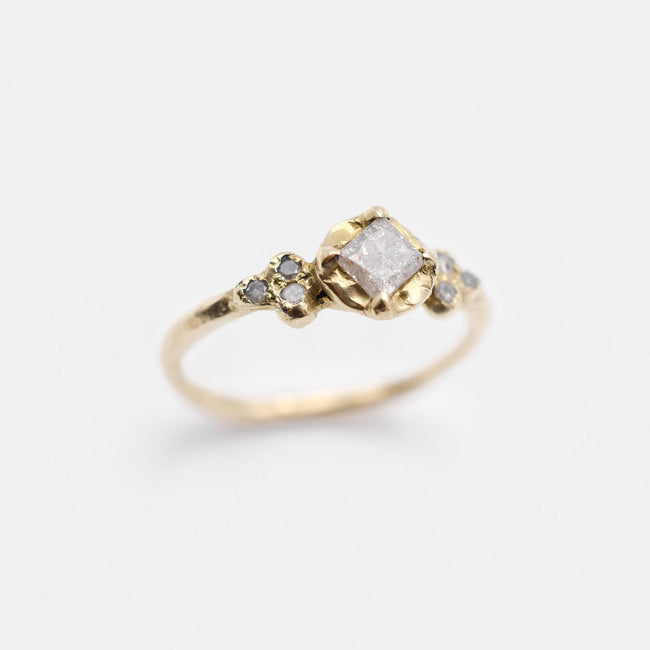 Haven ring - 14k gold with salt & pepper diamonds