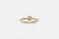 Hex ring - gold with salt & pepper diamond