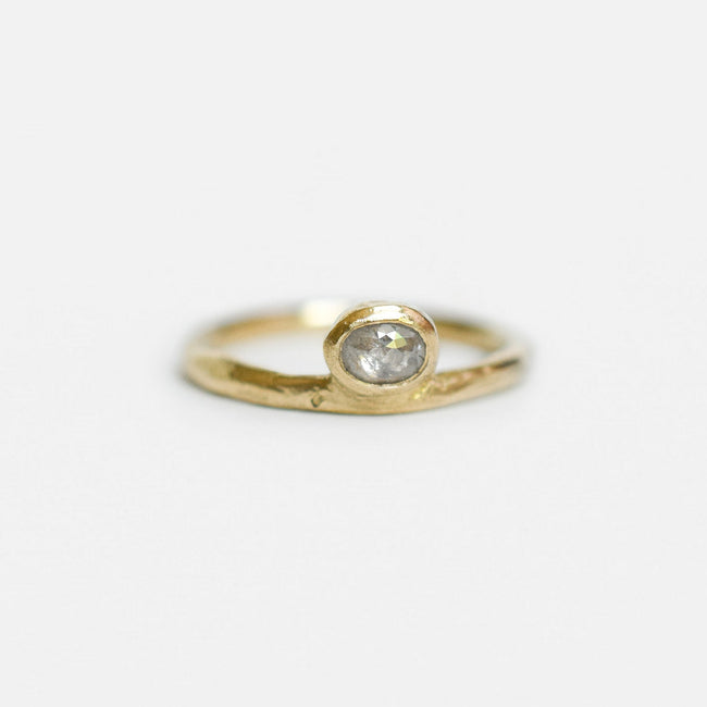 Peri ring - 10k gold with salt & pepper diamond