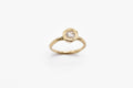 Large Hex Ring - 10k Yellow Gold and White Diamond - READY TO SHIP