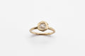 Large Hex Ring - 10k Yellow Gold and White Diamond - READY TO SHIP