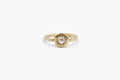 Large Hex Ring - 10k Yellow Gold and White Diamond - READY TO SHIP