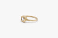 Large Hex Ring - 10k Yellow Gold and White Diamond - READY TO SHIP