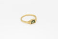 Sunup Signet Ring - 14k gold with green sapphire - Ready to ship