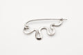 Snake Safety Pin - Silver