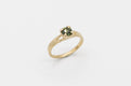 Wheat Solitaire ring - 14k gold with green sapphire - Ready to Ship
