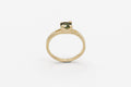 Wheat Solitaire ring - 14k gold with green sapphire - Ready to Ship