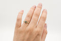 Wheat Solitaire ring - 14k gold with green sapphire - Ready to Ship