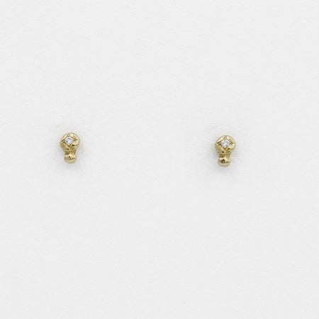 Orbit Studs - Gold with Diamonds