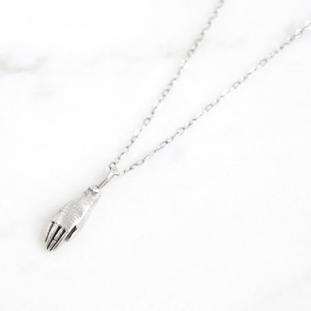Tiny hand necklace - silver